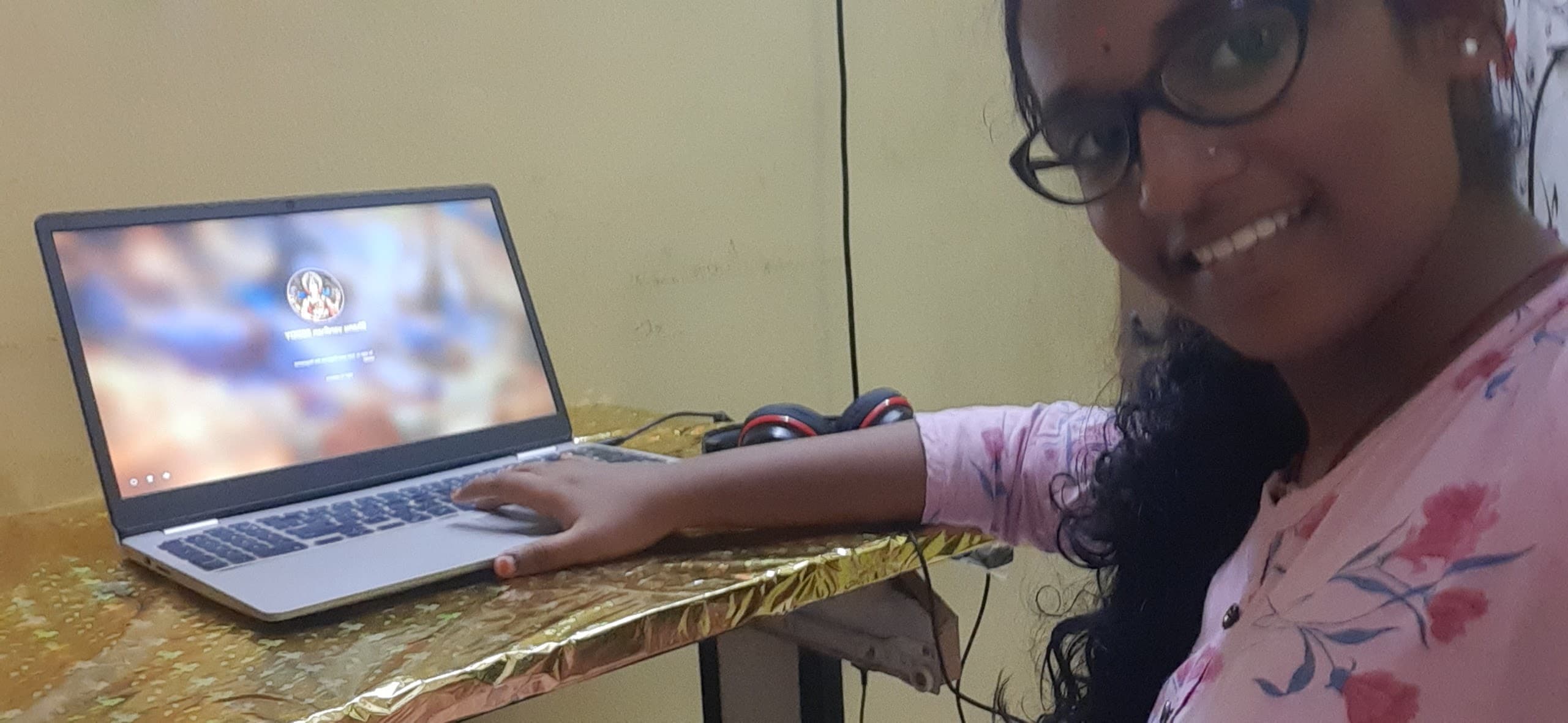 CA Spandana Reddy at her desk